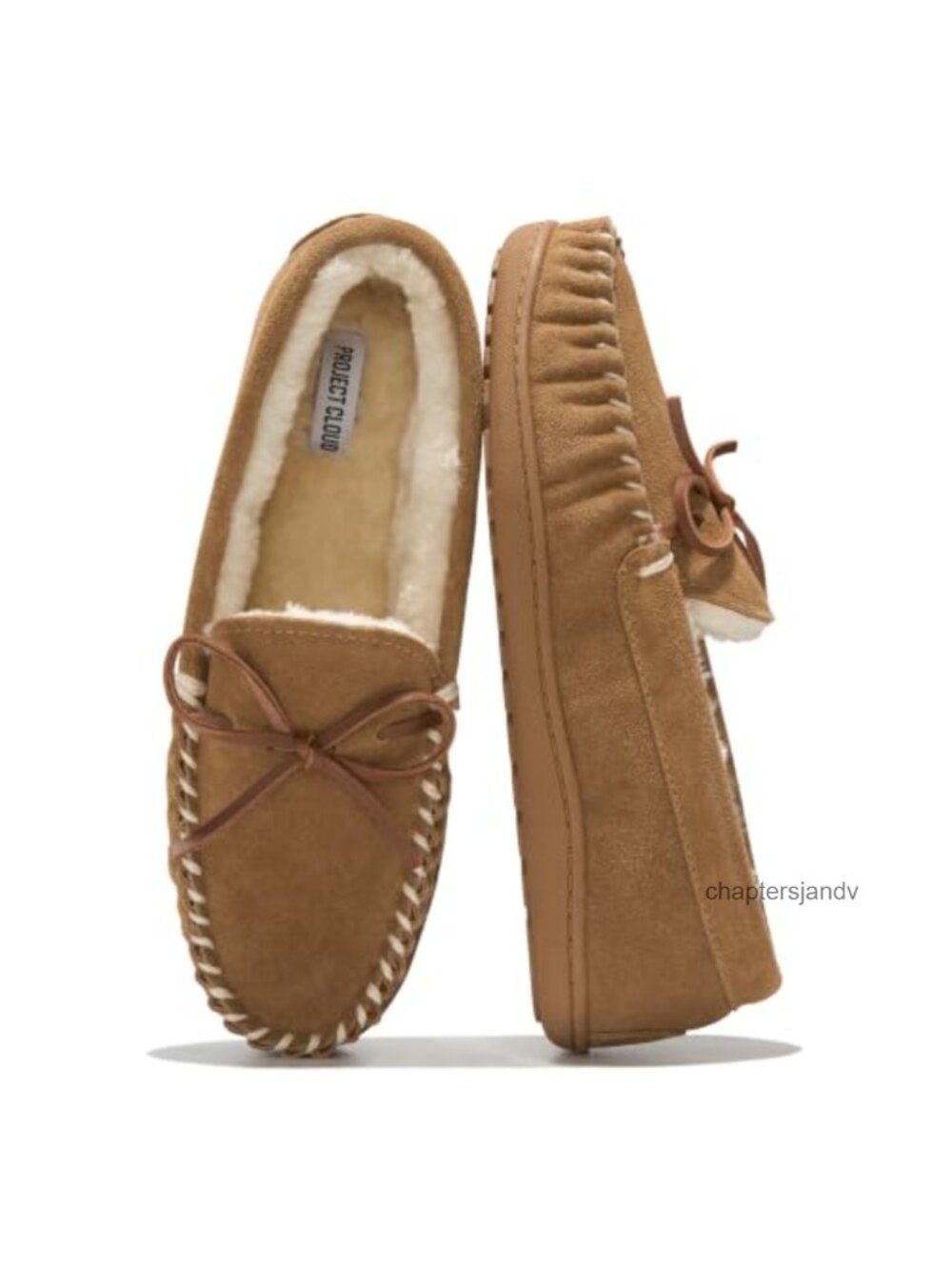 Genuine Leather Mocc Women Memory Foam Fuzzy Loafers
